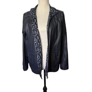 Cricket Lane Collections Women’s Size M Blue ￼Lightweight Zip‎ Jacket, Y2K 

￼